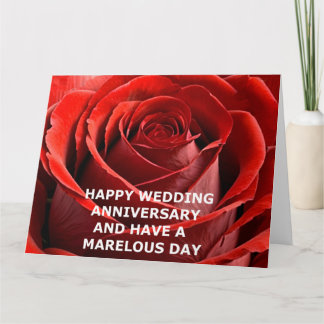 HAPPY WEDING JAHRESKARTE DER ROTE ROSE KARTE