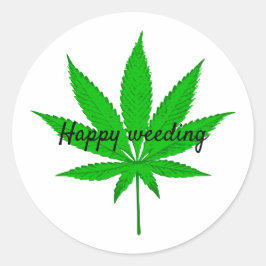 Happy Weeding Wedding Pub Runder Aufkleber