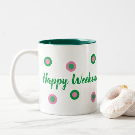 Happy Weekend Zweifarbige Tasse