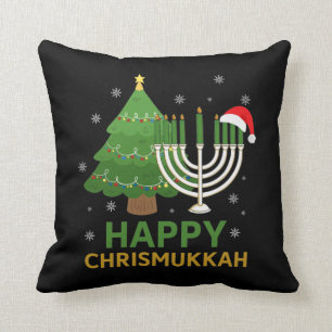  Happy Weihnachten Hanukkah Santa Tree jüdische Me Kissen
