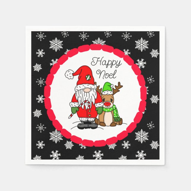 Happy Weihnachten Weihnachten und Weihnachten der  Serviette (Vorderseite)