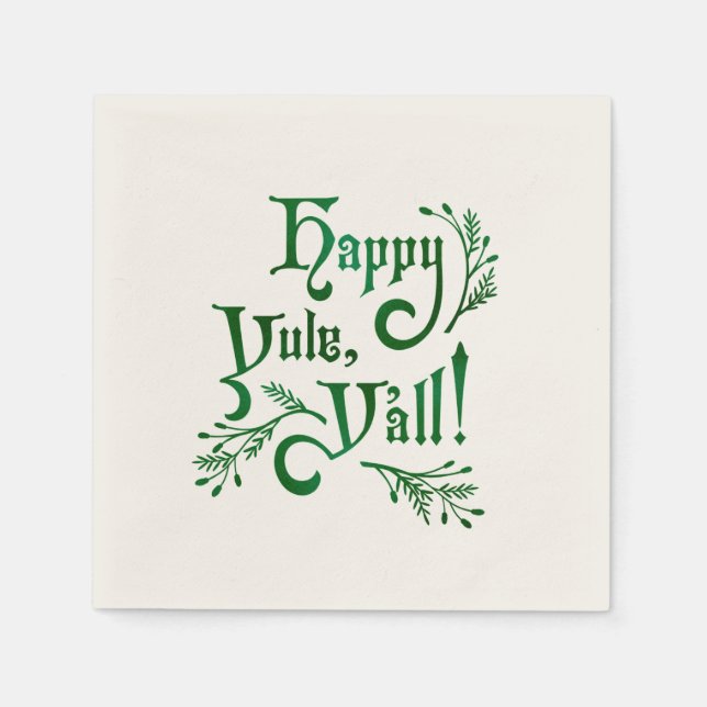 Happy Weihnachten Yall Southern Christmas Pagan Serviette (Vorderseite)