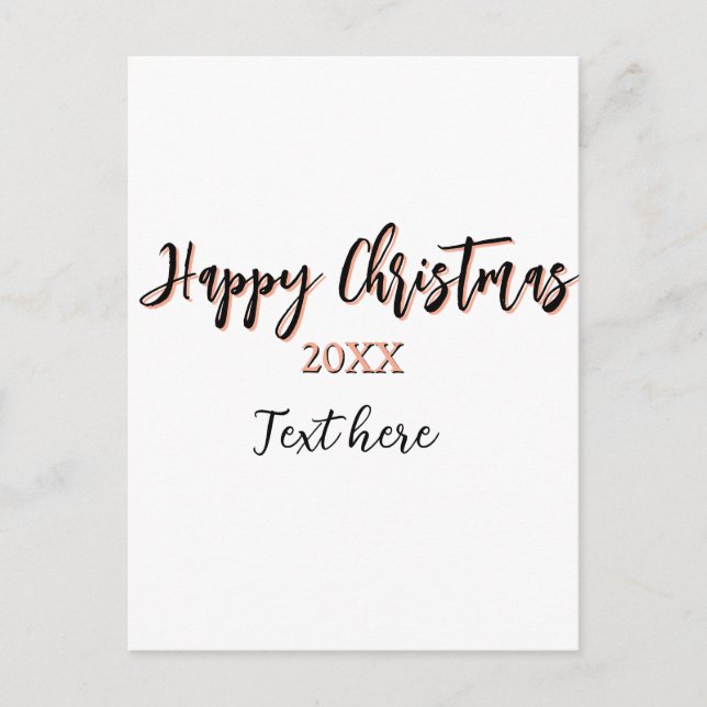 Happy Weihnachts pfirsichfarben Jahr Details Holi Postkarte (Vorderseite)