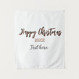 Happy Weihnachts pfirsichfarben Jahr Details Holi Wandteppich