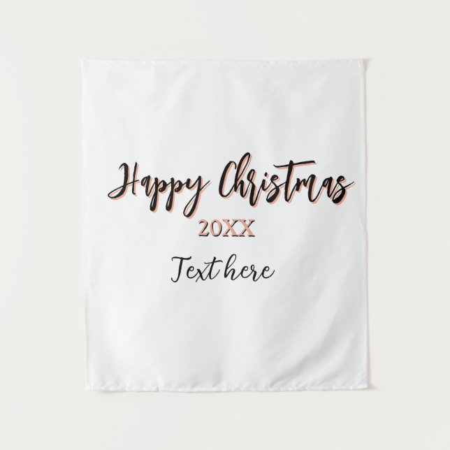Happy Weihnachts pfirsichfarben Jahr Details Holi Wandteppich (Vorderseite)