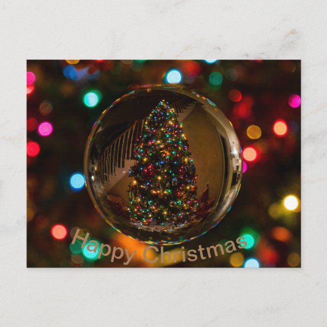 Happy Weihnachtsmaroon Farbe Standard Postkarte (Vorderseite)