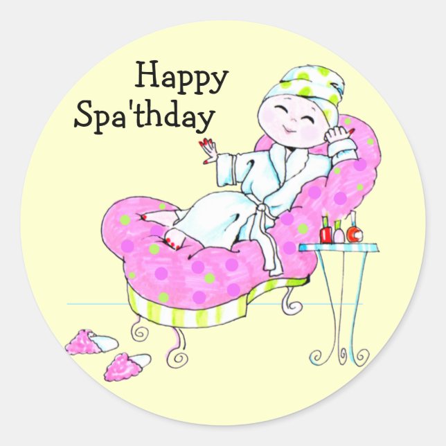 Happy Wellness-Center'thday Aufkleber (Vorderseite)