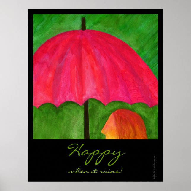 Happy, wenn es regnet Poster (Vorne)