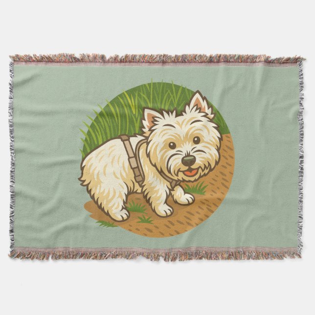 Happy Westie on Nature Trail Decke (Vorderseite)
