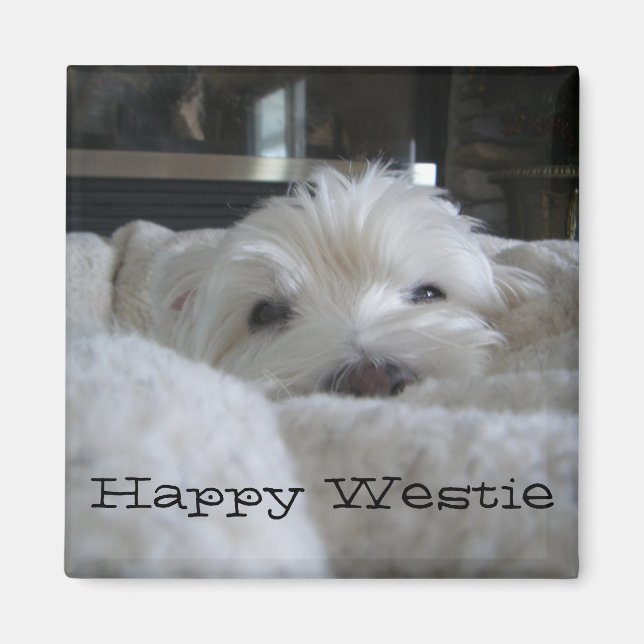 Happy Westie Photo Magnet (Devant)