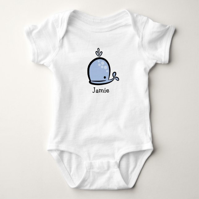 Happy Whale Personalisiert Baby Bodysuit Strampler (Vorderseite)