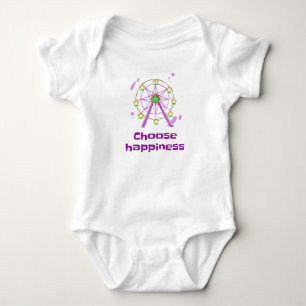 Happy Wheel Fortune Phrase Pink Lila Baby Strampler