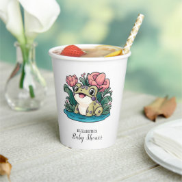 Happy Whimsical Frog Baby Shower Pappbecher