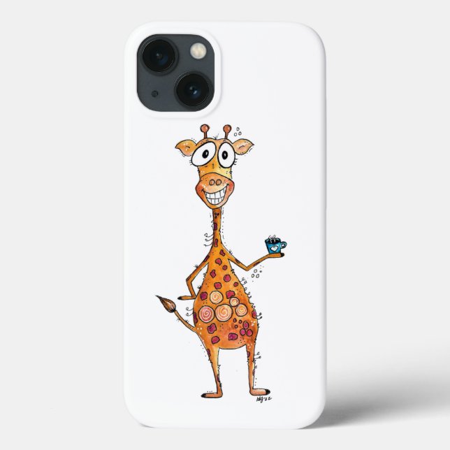 Happy Whimsical Giraffe Drink Kaffee Case-Mate iPhone Hülle (Rückseite)