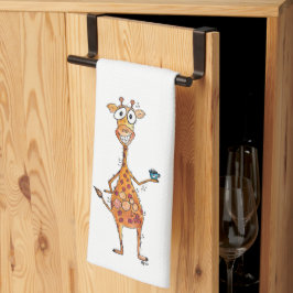 Happy Whimsical Giraffe Drink Kaffee Geschirrtuch