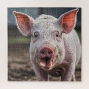 Happy White Pig Tongue Poke,