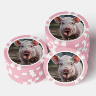 Happy White Pig Tongue Poke, Pokerchips