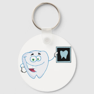 Happy White Tooth Keychain Schlüsselanhänger