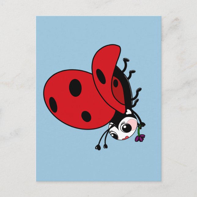 Happy Wings Ladybug Postkarte (Vorderseite)
