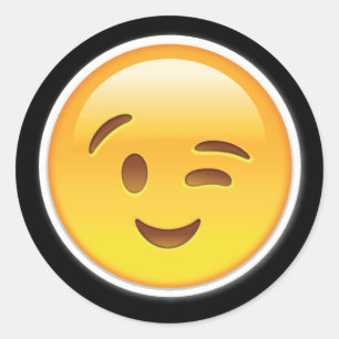 Happy Wink Augen Emoji Aufkleber