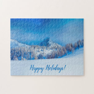 Happy Winter Holidays Blue