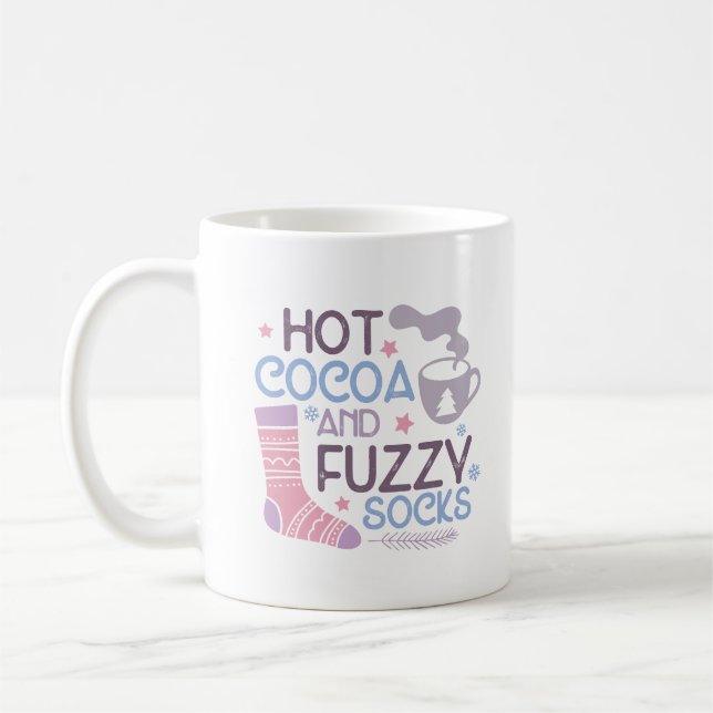 Happy Winter Hot Kakao und Fuzzy Socks Kaffeetasse (Links)