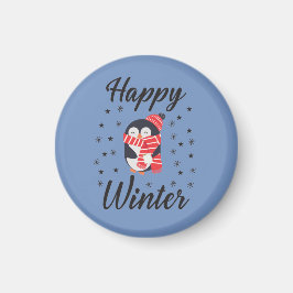 Happy Winter, Niedlicher Pinguin Magnet