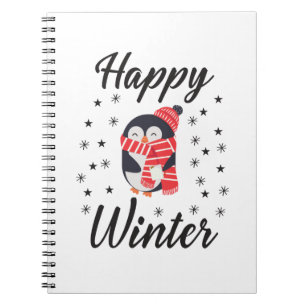Happy Winter, Niedlicher Pinguin Notizblock