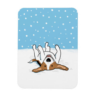 Happy Winter Snow Beagle - Niedlicher Cartoon Dog Magnet
