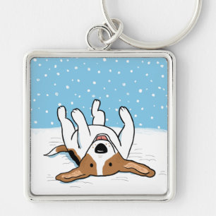 Happy Winter Snow Beagle - Niedlicher Cartoon Hund Schlüsselanhänger