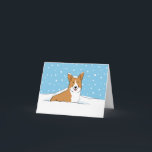 Happy Winter Snow Corgi | Niedliche Weihnachtszeit Feiertagskarte<br><div class="desc">Niedliche Illustration eines glücklichen Corgi im Winterschnee. Der Innentext lautet: "Habe coole Weihnachten." Dieser Text kann mit Ihrem eigenen Gruß personalisiert werden. Eine perfekte Pembroke Welsh Corgi Urlaubskarte für Begleiter-Services, um Kunden, Freunden und Kunden zu individualisieren und zu schicken. Ideal für Tierärzte, Haustiere und Hundeschuhwanderer. Eine lustige Corgi Weihnachtskarte für...</div>