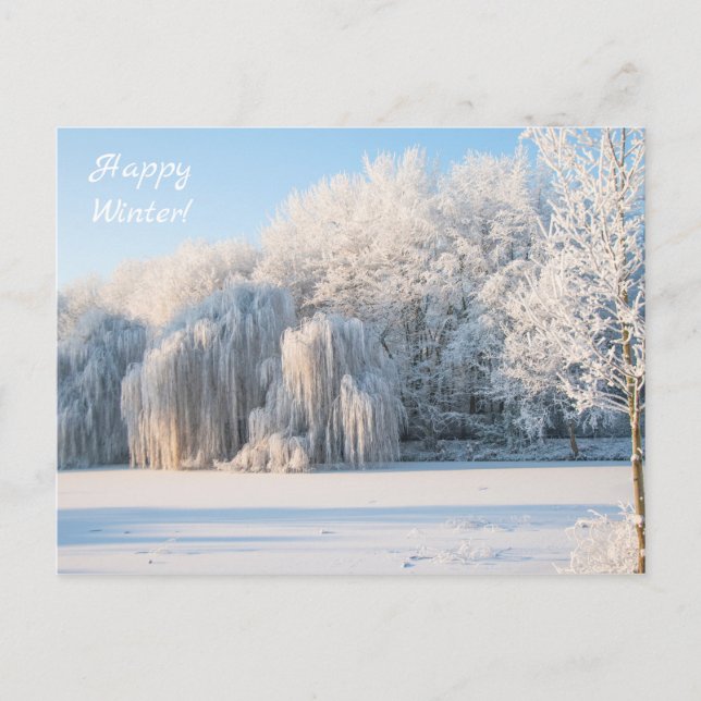 Happy Winter Snow Foto Postkarte (Vorderseite)