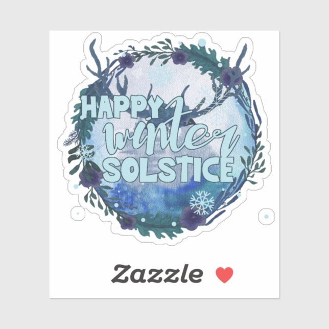 Happy Winter Solstice - Celebrate The Season Aufkleber (Blatt)