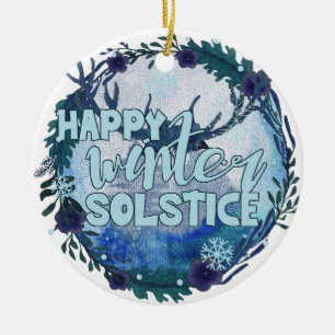 Happy Winter Solstice - Feiern Sie die Jahreszeit Keramik Ornament