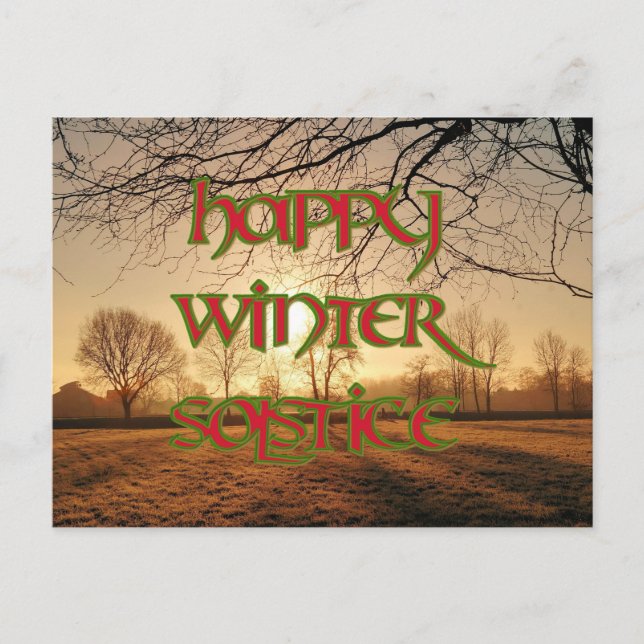 Happy Winter Solstice Postkarte: Wintersonne Postkarte (Vorderseite)