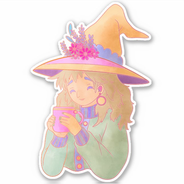 Happy Witch Aufkleber (Vorderseite)