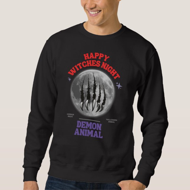 happy witches night demon animal sweatshirt (Vorderseite)