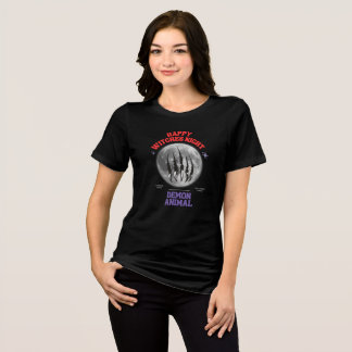 happy witches night demon animal Tri-Blend shirt