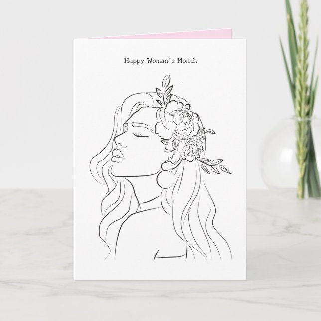 Happy Woman's Month Lady Art Karte (Vorderseite)