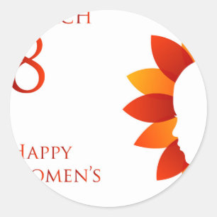 Happy women day März 8 Runder Aufkleber