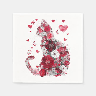 Happy women_s Day Funny Girls Cat Serviette
