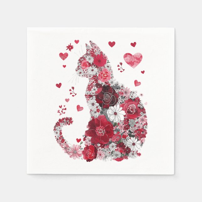 Happy women_s Day Funny Girls Cat Serviette (Vorderseite)