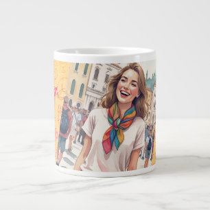 Happy Women Vacation in Rom, Italien, Jumbo-Tasse
