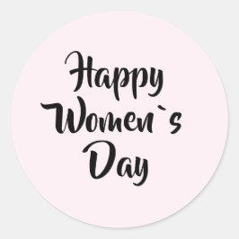 Happy Women's Day Pink Runder Aufkleber