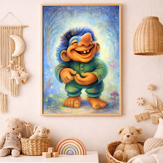 Happy Woodland Troll Boy Cozy Fairytale  Fotodruck (Von Creator hochgeladen)