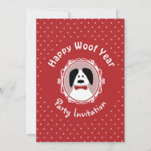 "Happy Woof Year" Silvester-Party Einladung