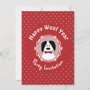 "Happy Woof Year" Silvester-Party Einladung
