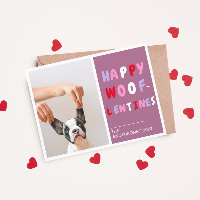 Happy Wooflentines | Valentine Hund Foto Postkarte (Von Creator hochgeladen)