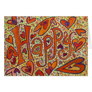 Happy Word Art Inspirational Funny Greeting Cartes