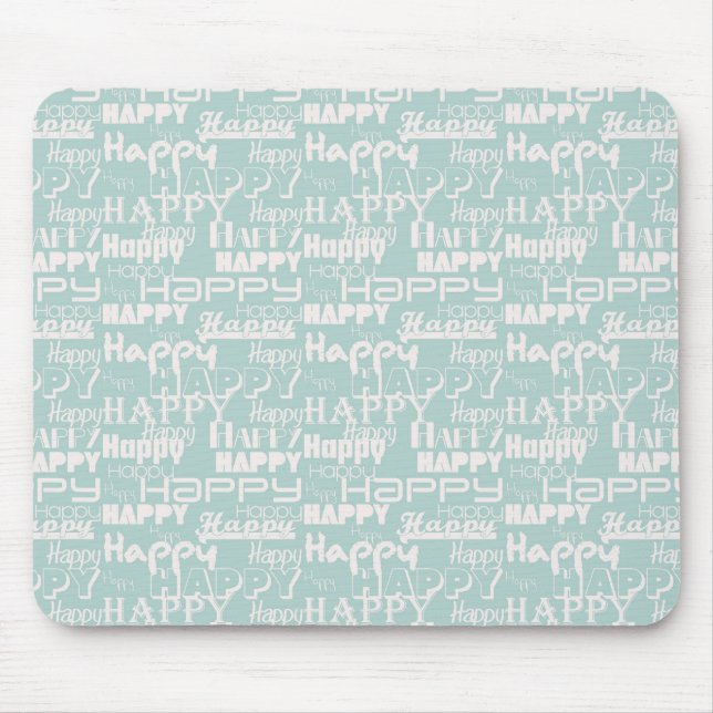 Happy Words Blue Mousepad (Vorne)